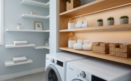 small laundry room shelving ideas