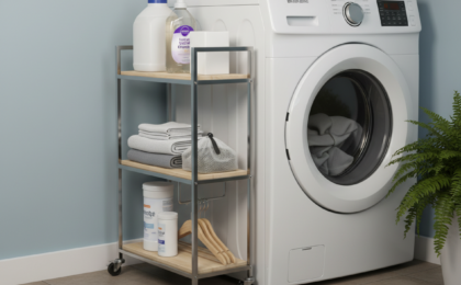 slim laundry cart for small spaces
