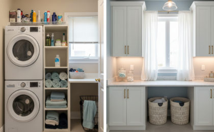 small laundry closet makeover