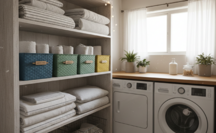 towel storage for small laundry room