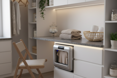 closet laundry folding station